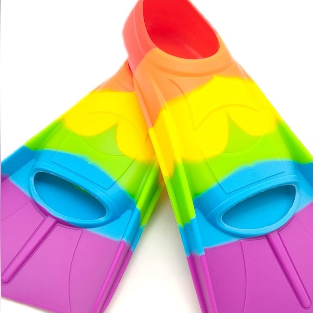 Gugmoy Colorful Rainbow swimming fins Size M ( US Kids 3.5-5.5 US Women …